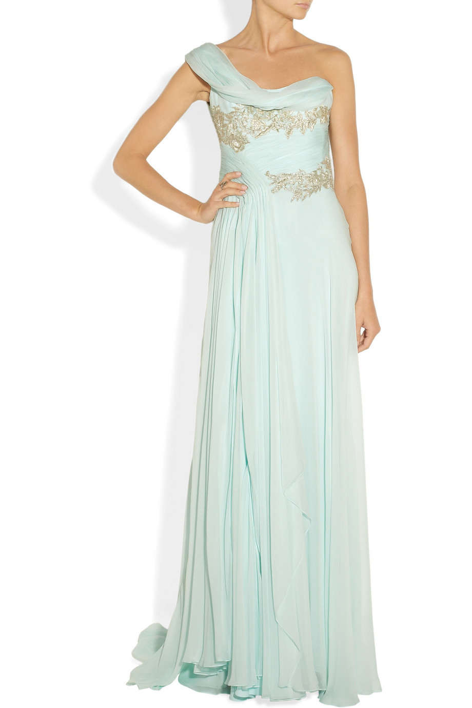 green marchesa gown