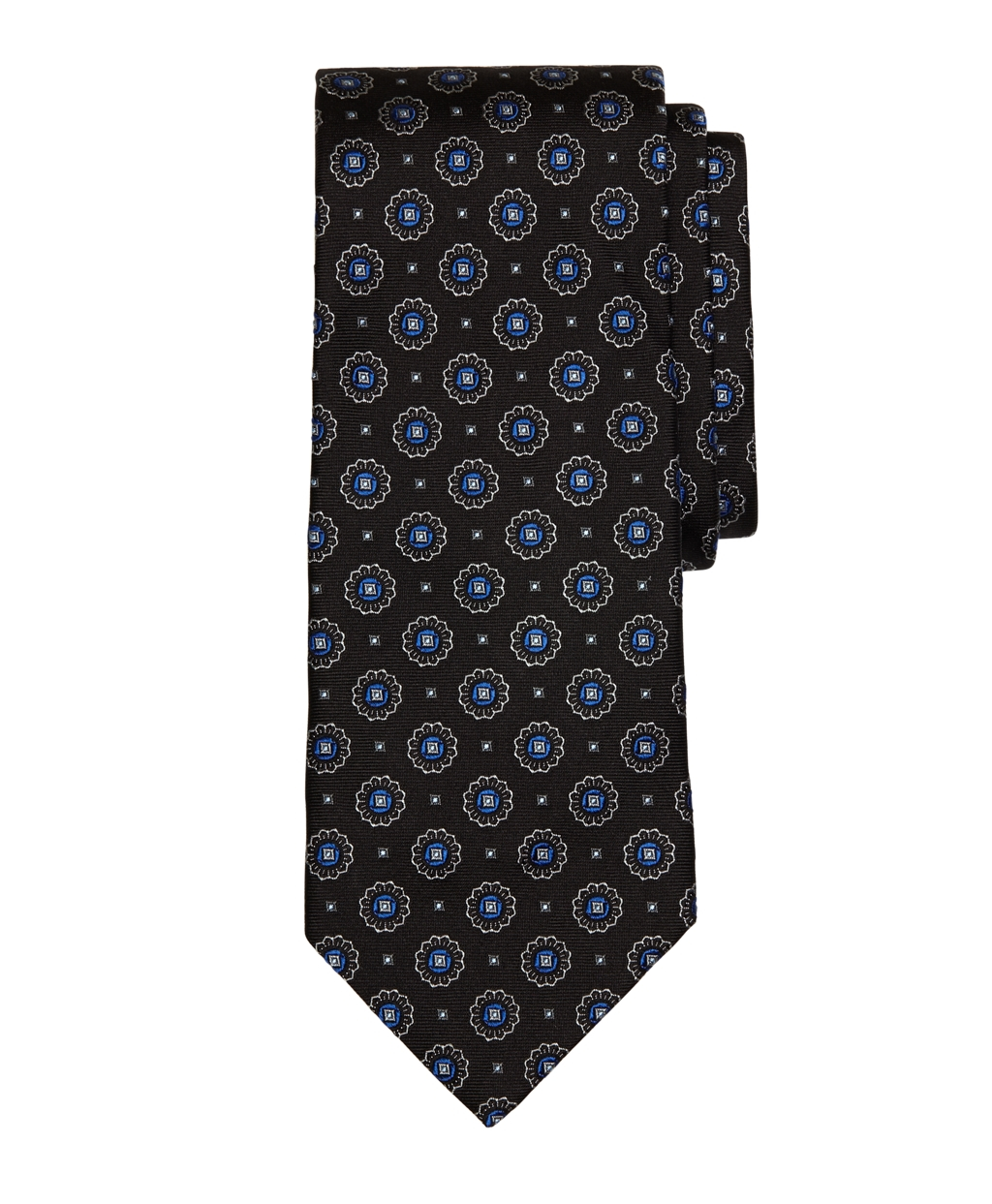 Brooks brothers Spaced Medallion Tie in Black for Men Lyst