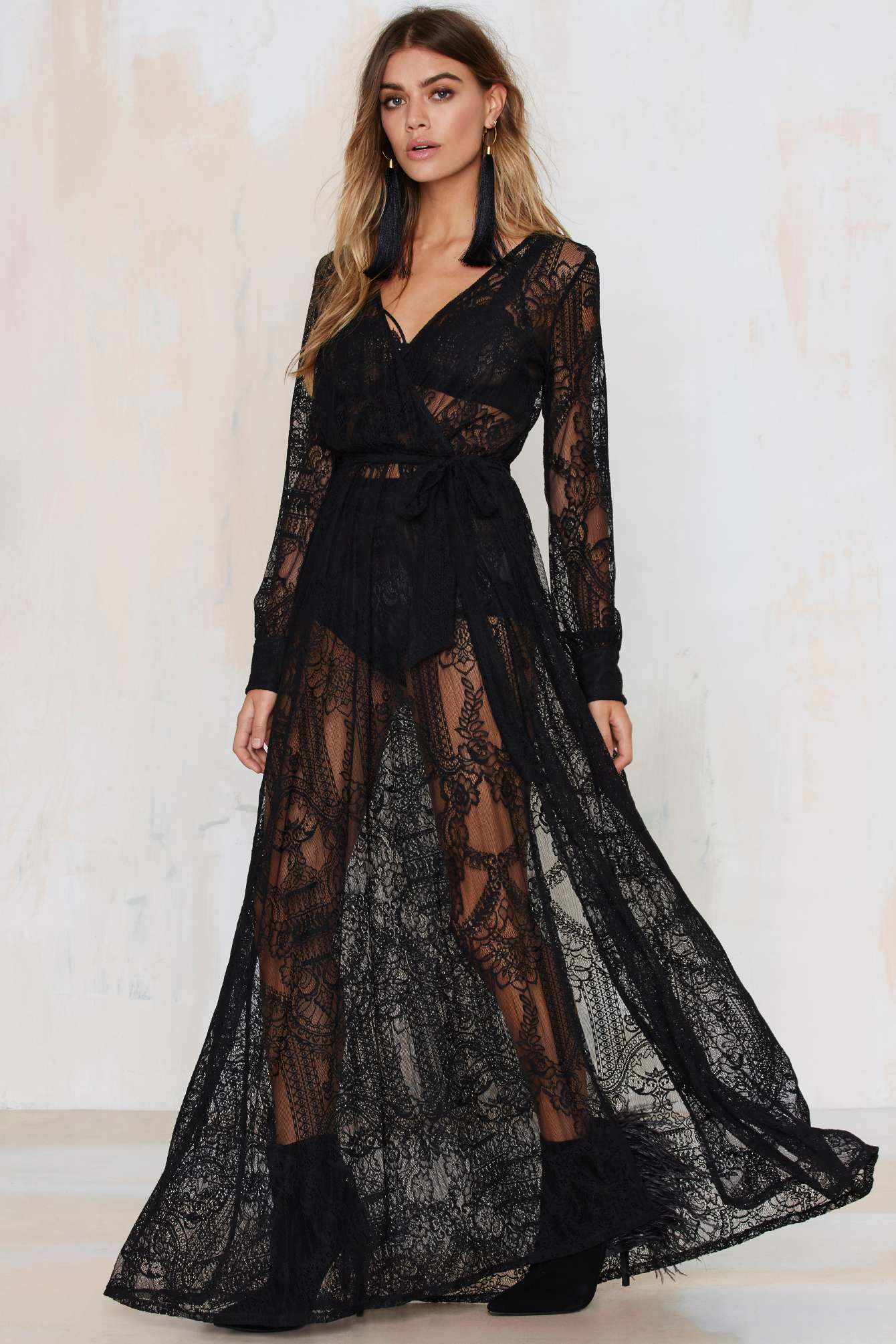 Nasty Gal One And Only Lace Maxi Dress - Black - Lyst