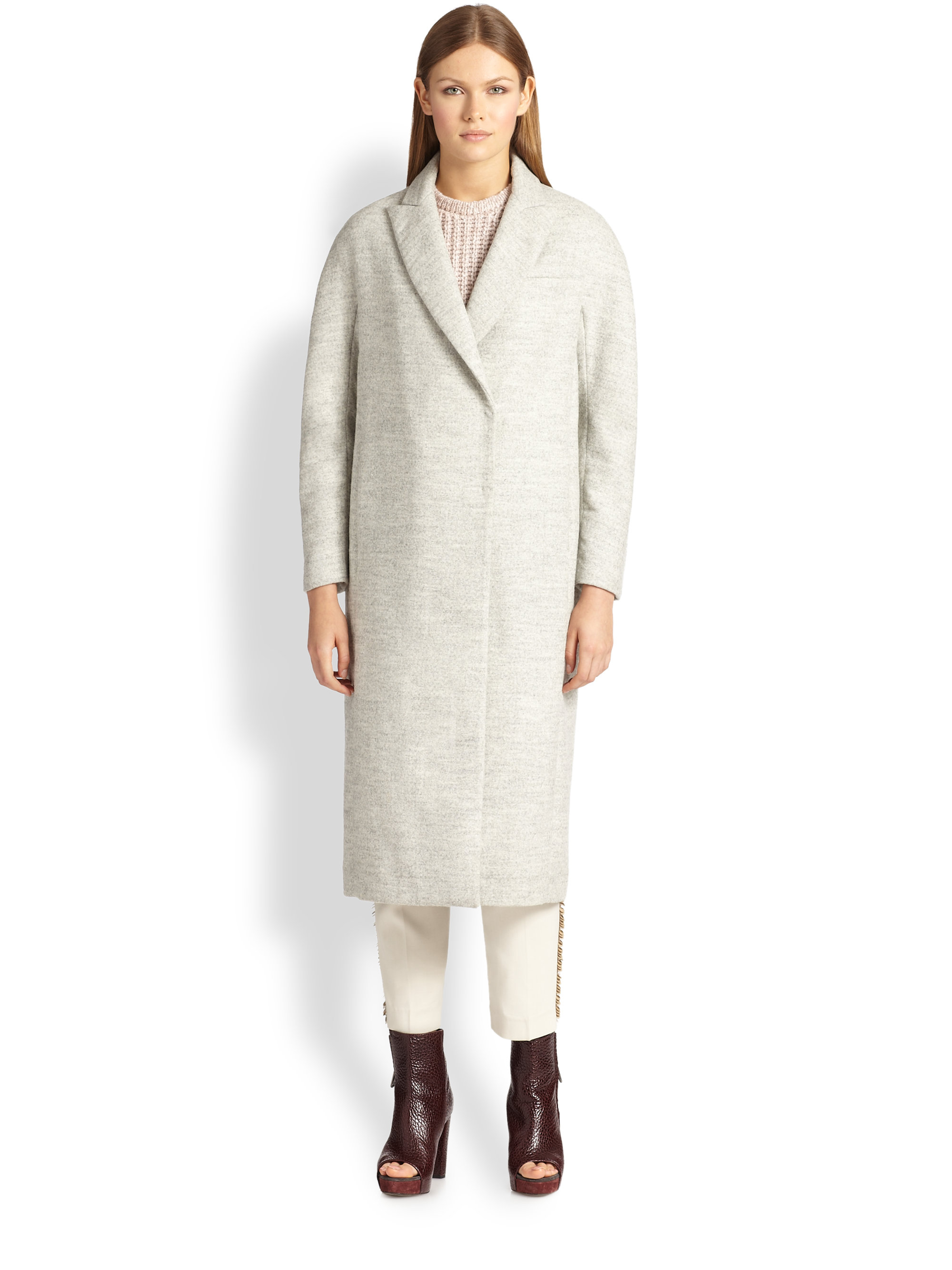 Lyst - Brunello Cucinelli Alpaca Coat in Gray