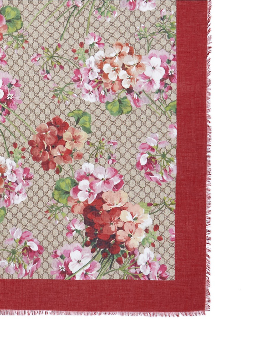 Lyst - Gucci blooms Monogram Floral Print Modal-silk 