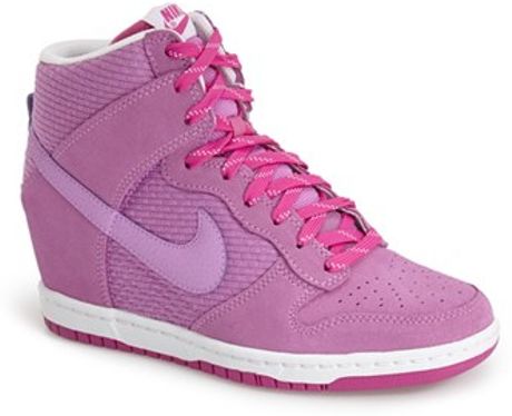 nike dunk sky hi essential wedge sneaker in pink white nike dunk sky hi essential wedge sneaker in pink white