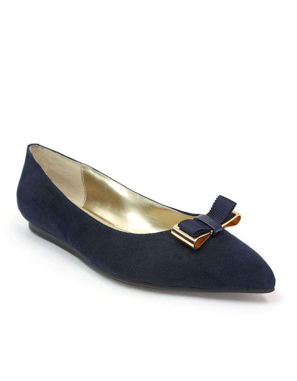 Ellen Tracy Flora Suede Flats in Blue (NAVY) | Lyst