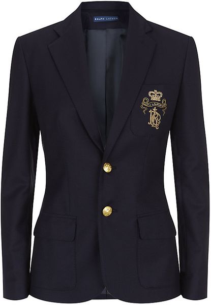 Ralph Lauren Blue Label Polo Crest Blazer in Gold | Lyst