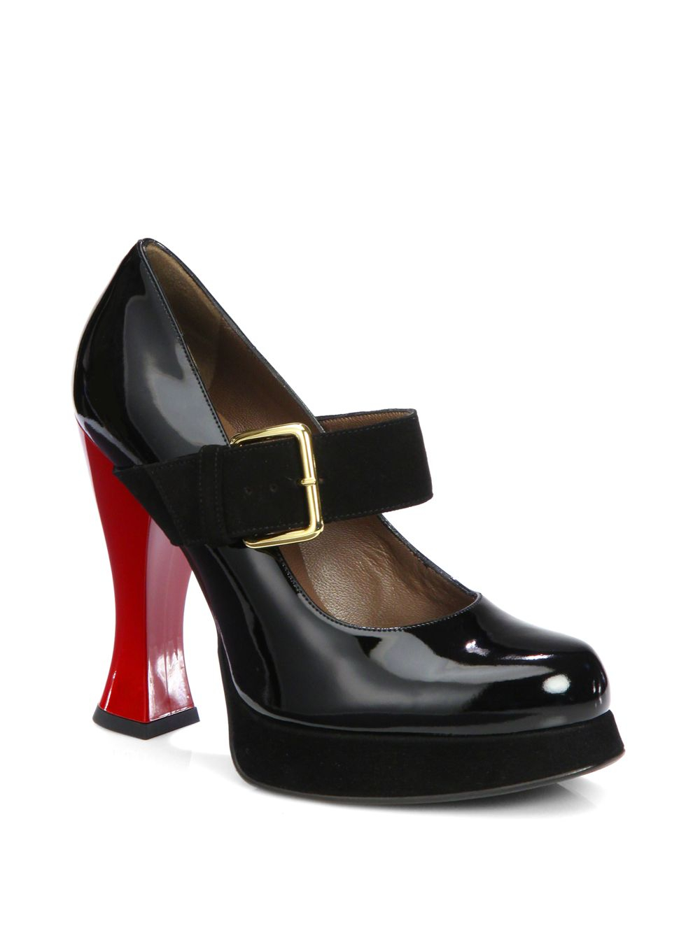 black patent mary jane pumps