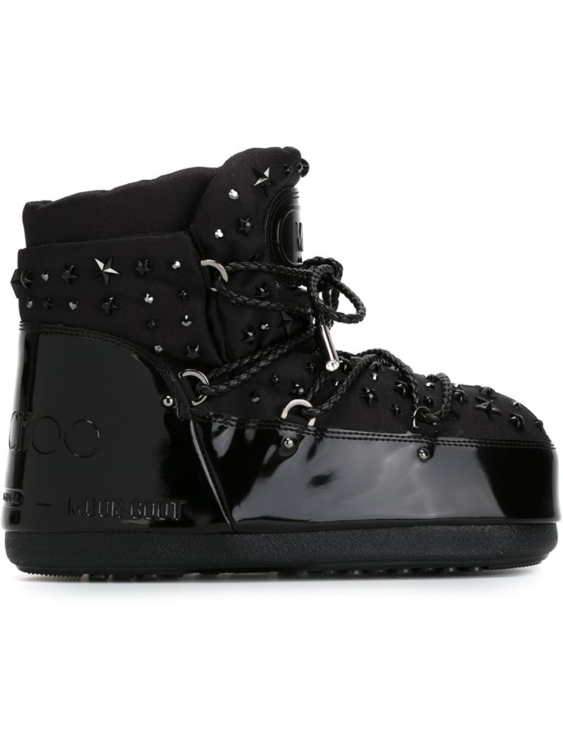 Lyst - Jimmy Choo Crystal-Studded Snow Boots in Black