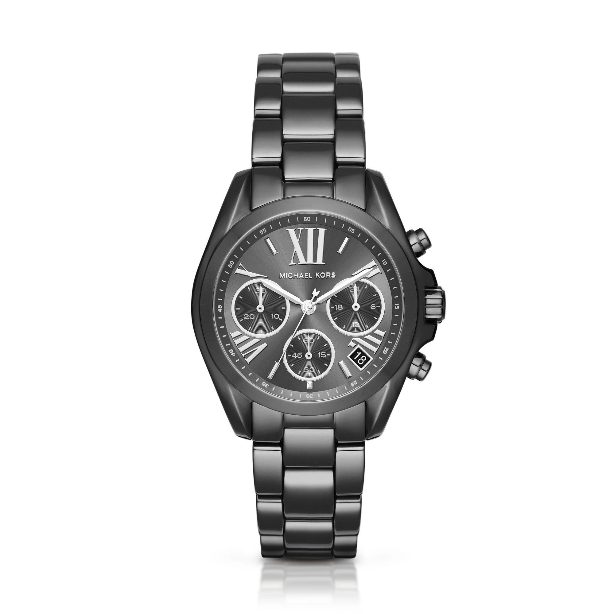 Lyst - Michael Kors Mini Bradshaw Gunmetal-tone Watch in Black