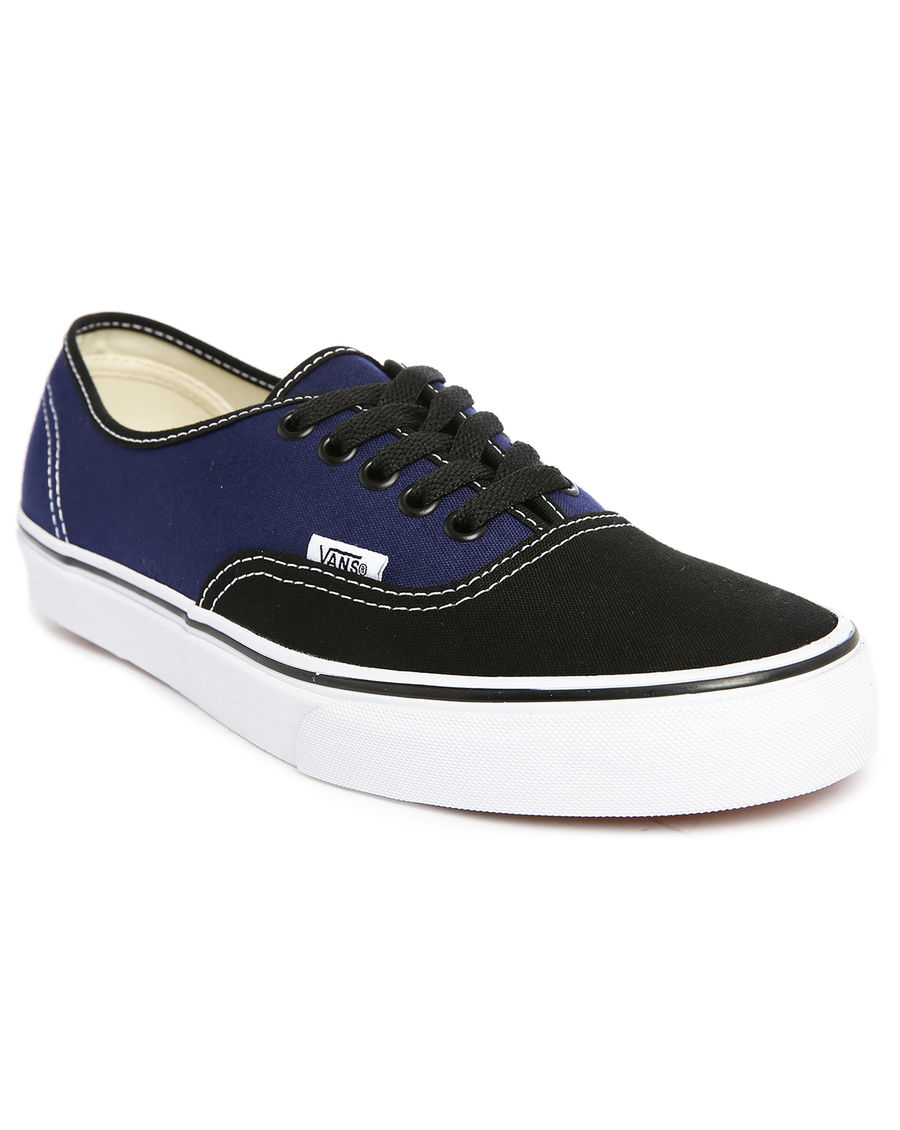 Vans Authentic Navy/black Two-tone Canvas Sneakers in Blue for Men | Lyst