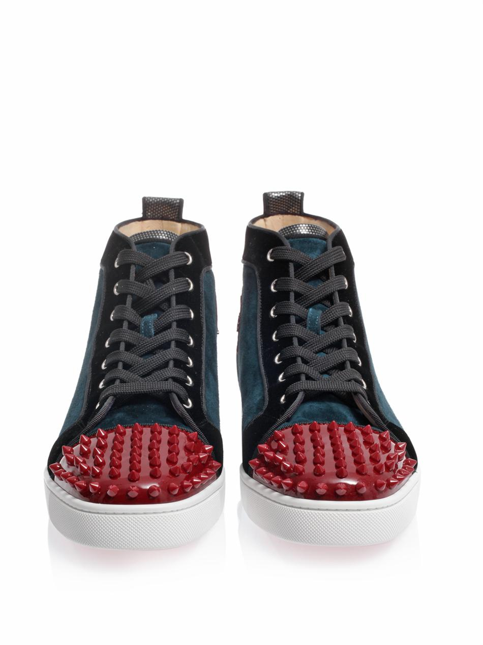 Christian louboutin Louis Studded High Top Trainers in Blue (MULTI ...  