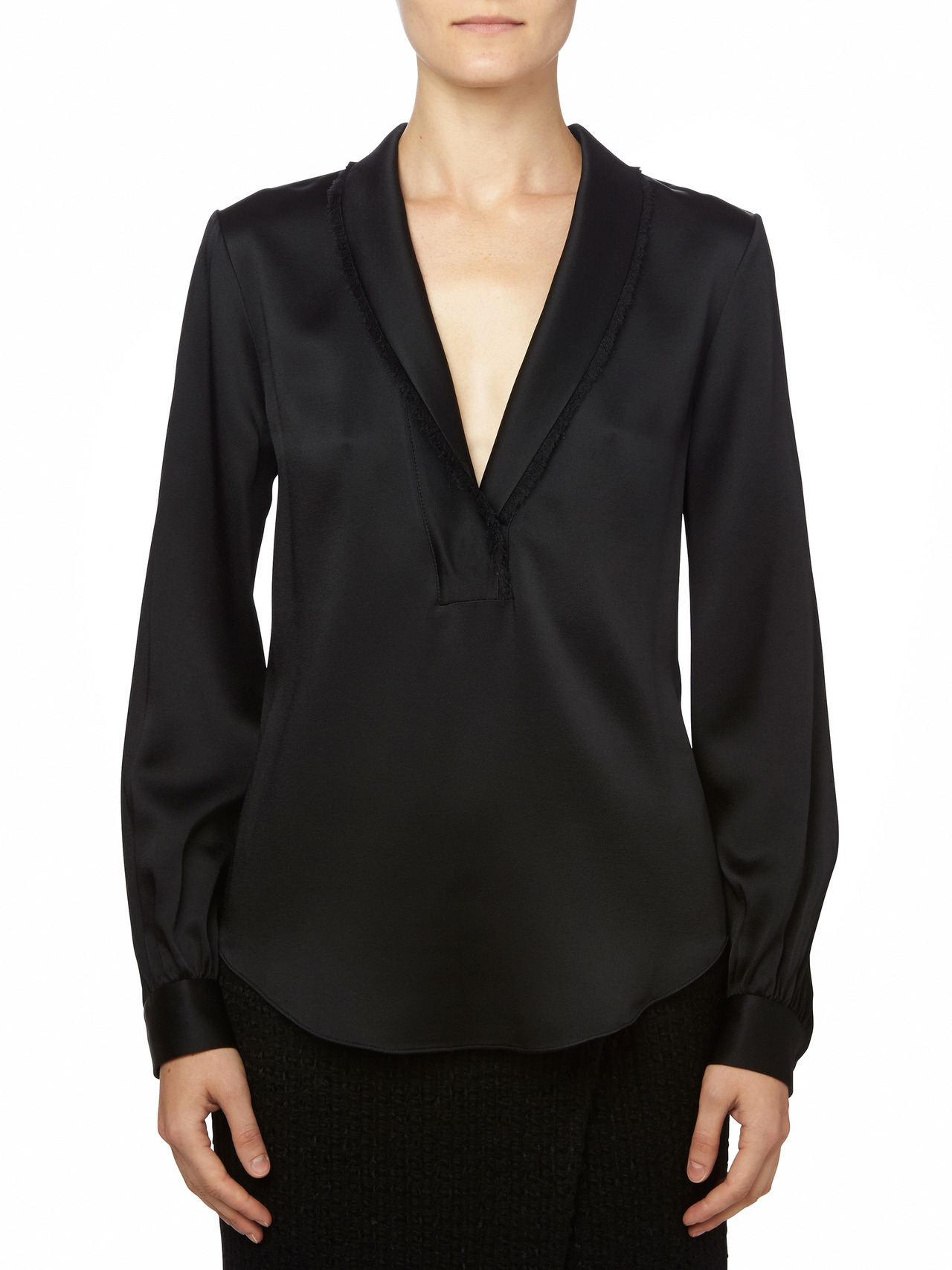 Maiyet Shawl Collar Blouse in Black | Lyst