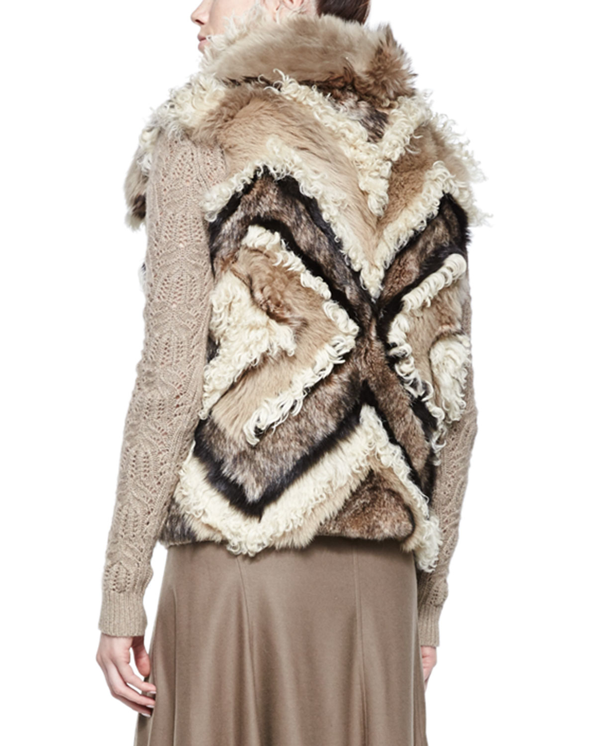 Ralph lauren collection Long Hair Shearling Fur Vest in Brown Lyst