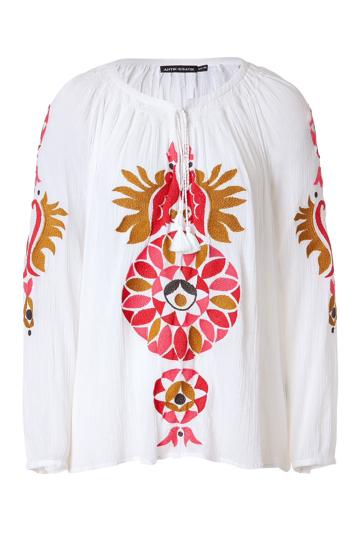 Lyst - Antik Batik Embroidered Cotton Peasant Top in White