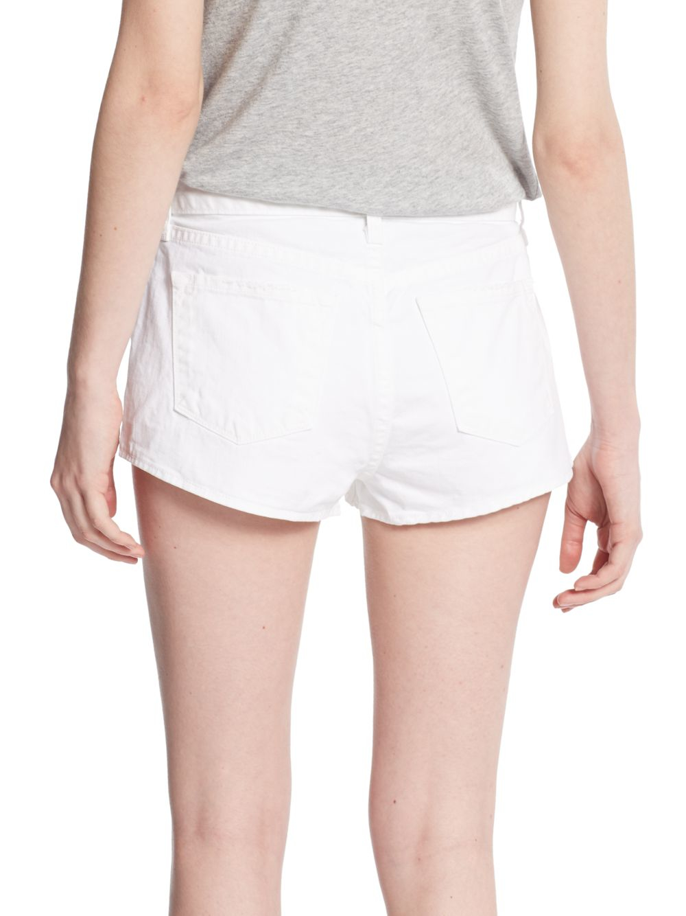 J brand High-rise Denim Shorts in White | Lyst