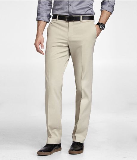 Express Stretch Cotton Producer Dress Pant in Khaki for Men | Lyst