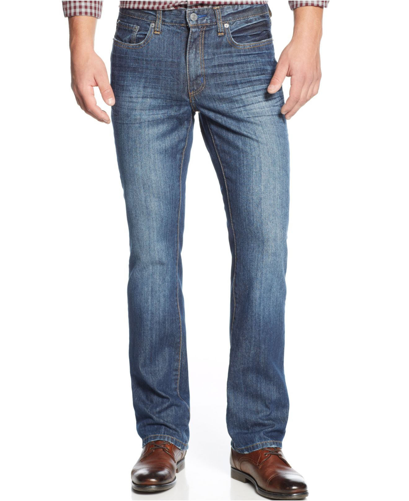 Kenneth cole reaction Indigo Bootcut Jeans in Blue for Men | Lyst