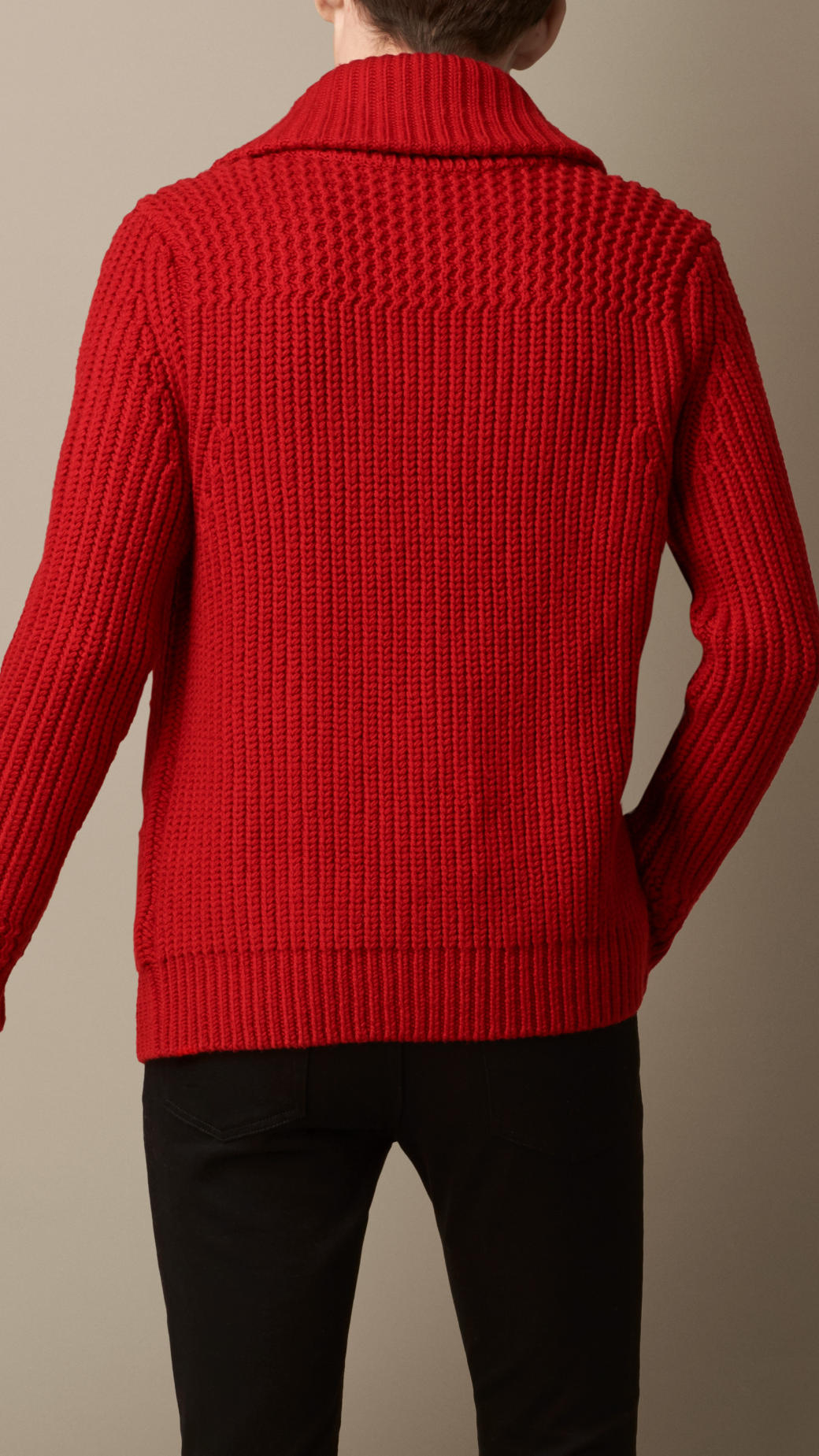 Lyst - Burberry Shawl Collar Cardigan in Red for Men