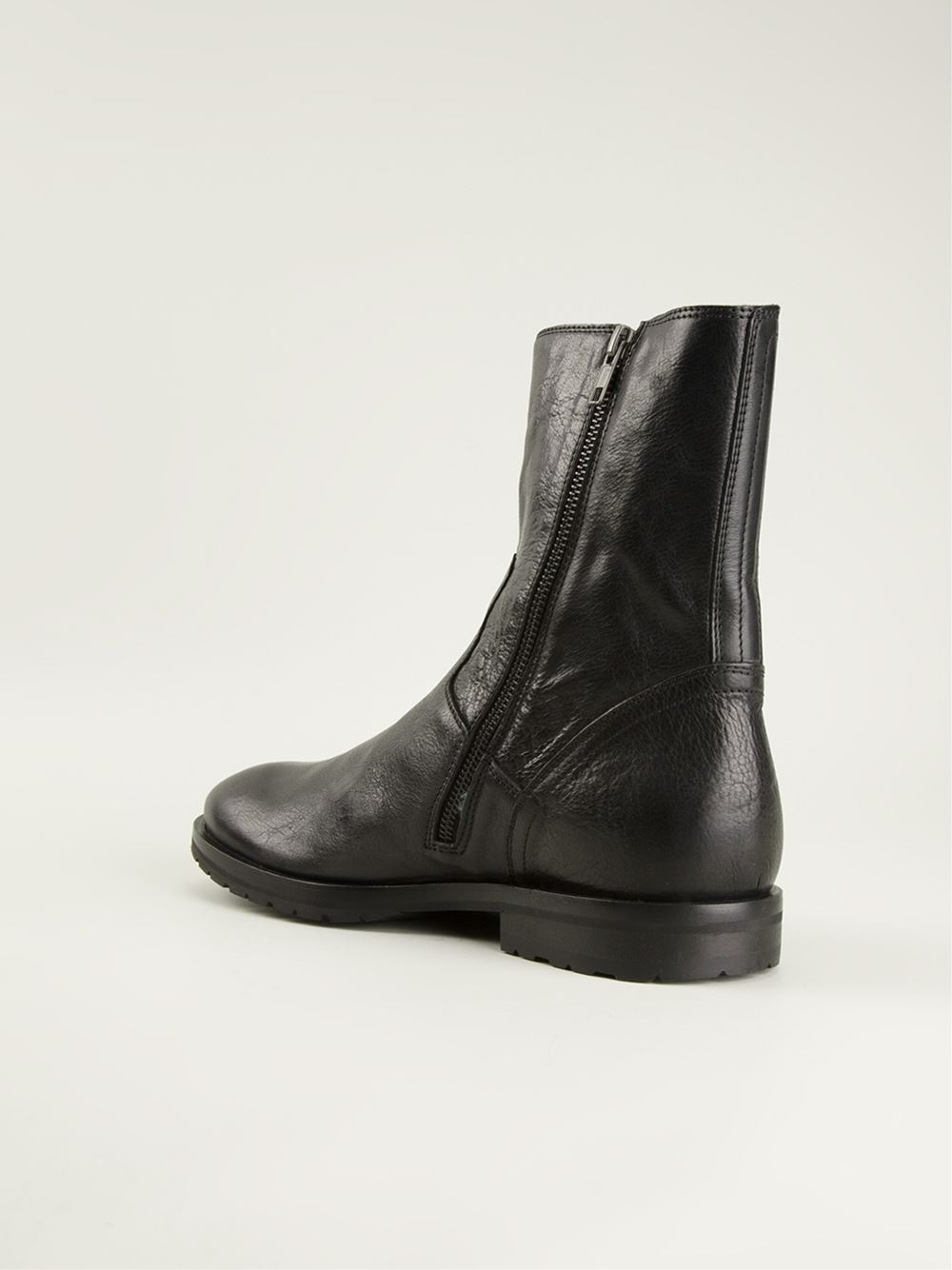 ann demeulemeester double zip ankle boots