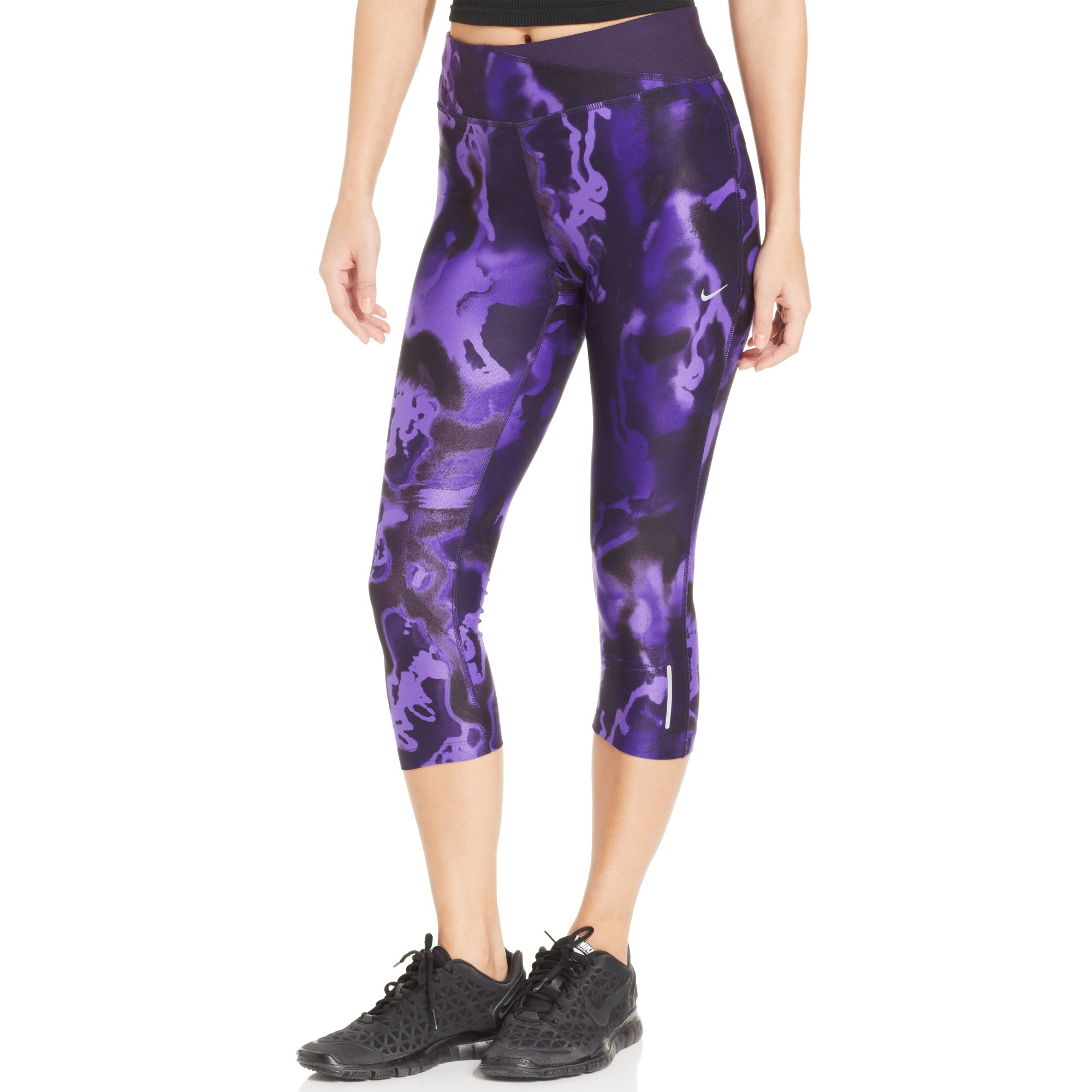 Lyst - Nike Cropped Active Capris in Purple