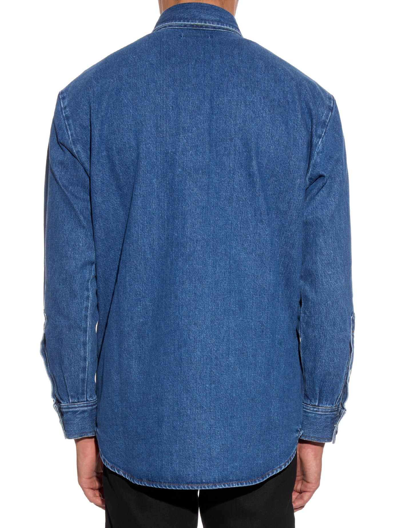 Lyst - Raf Simons Oversized Denim Shirt in Blue for Men