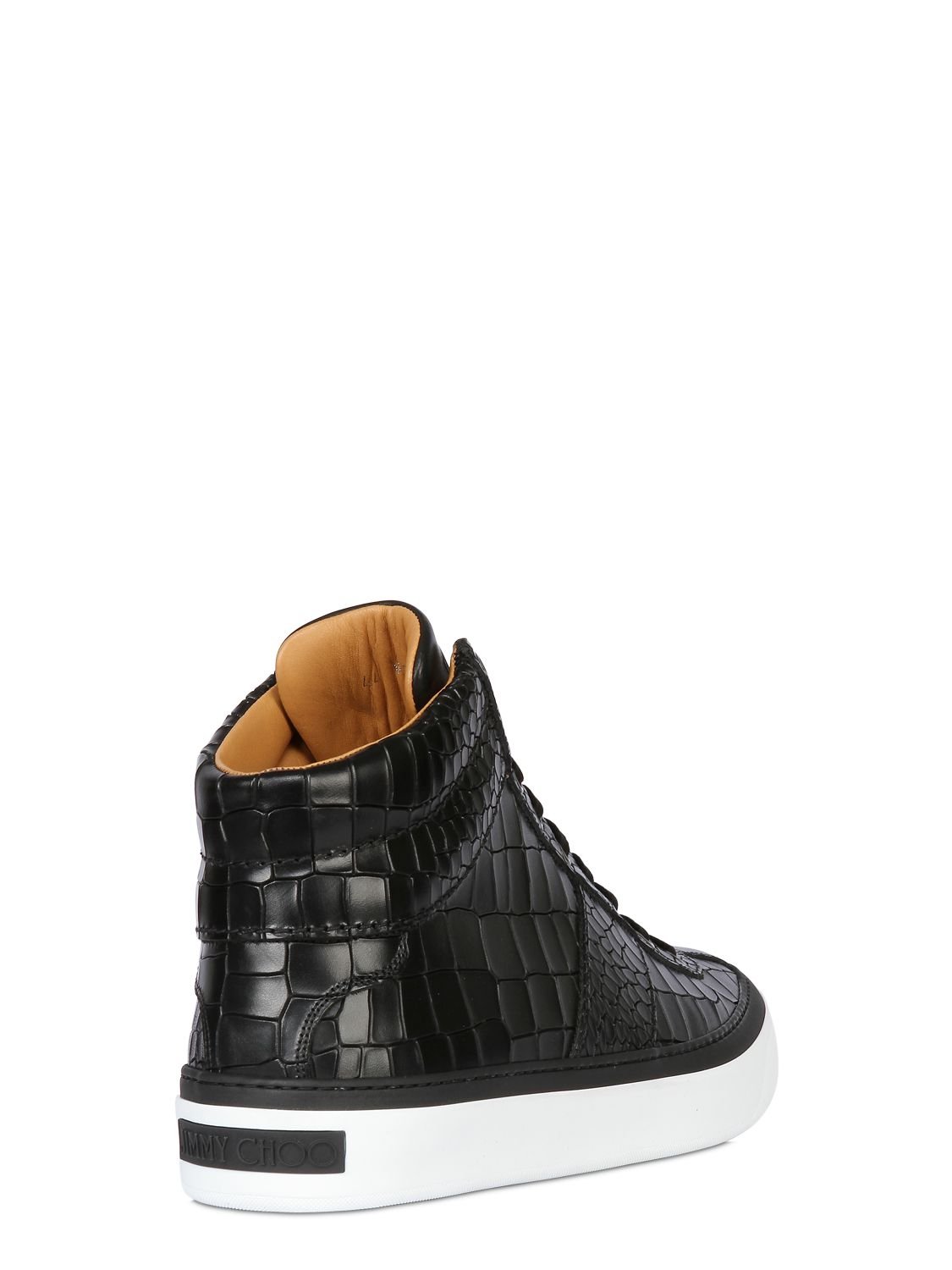 croco embossed superstar leather sneakers