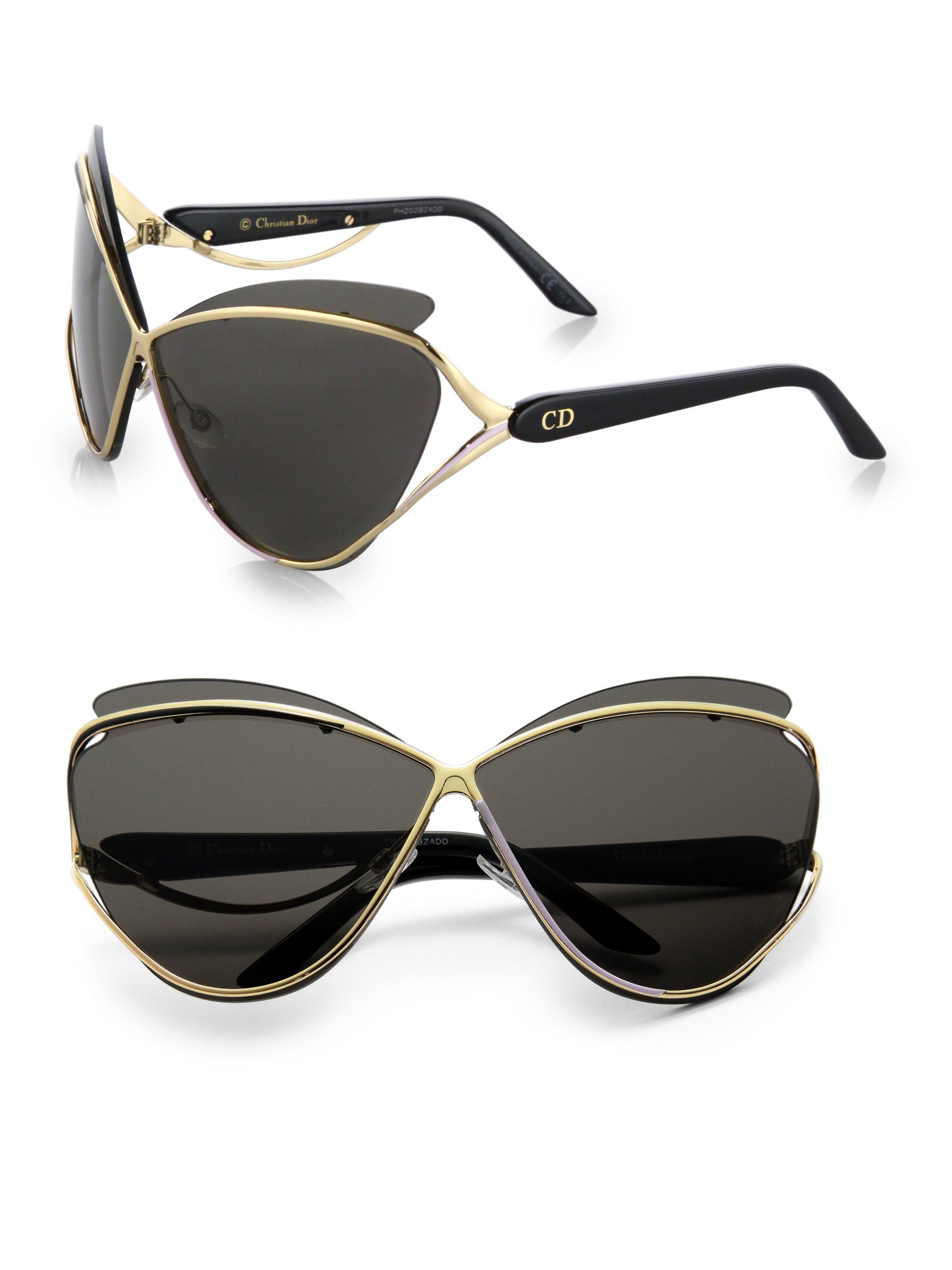Lyst - Dior Exaggerated Two-tone Cat's-eye Sunglasses in Black