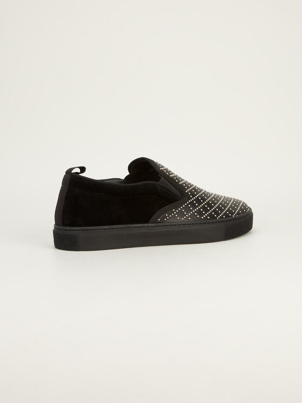 Lyst - Gucci Checked Plimsoll in Black for Men