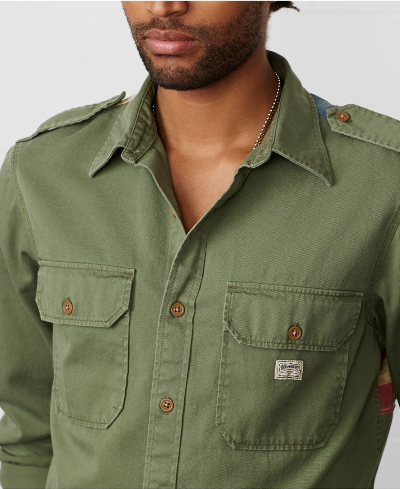 Lyst Denim & Supply Ralph Lauren FlagBack Military Shirt in Green