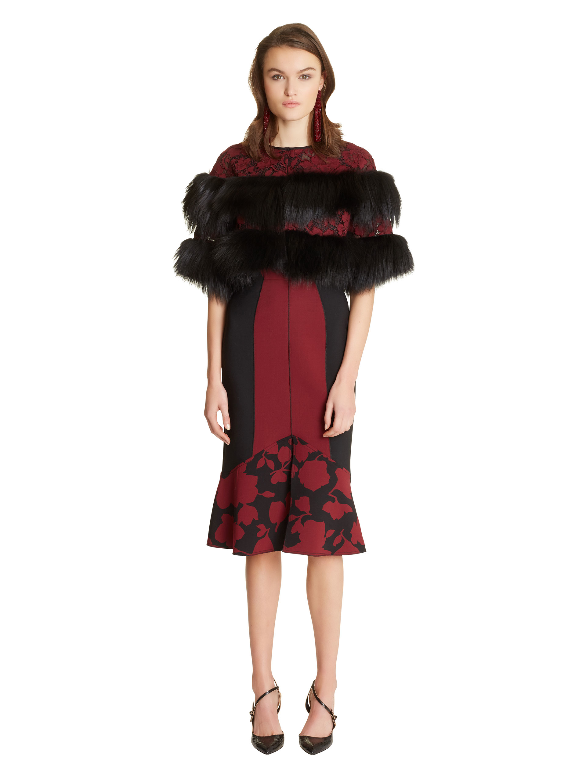 oscar de la renta black dyed silver fox fur bolero in black lyst oscar de la renta black dyed silver fox fur bolero in black lyst