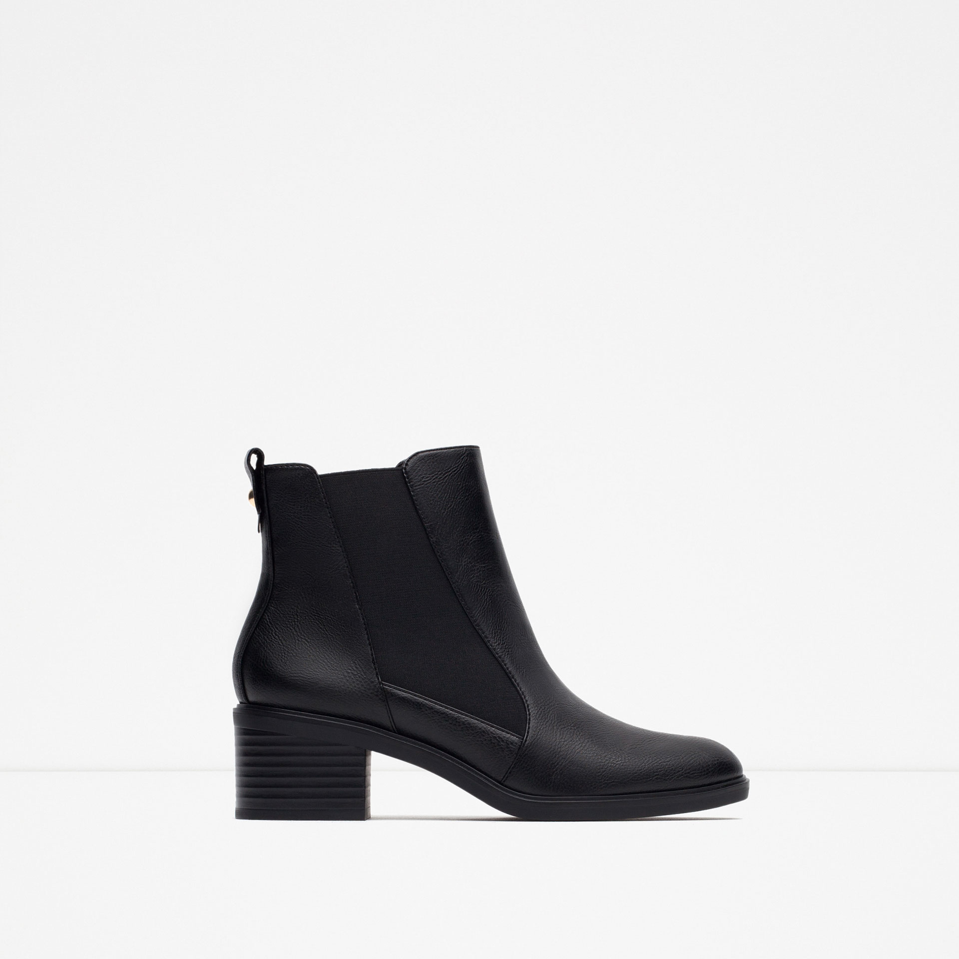 Zara Elastic Ankle Boots in Black | Lyst