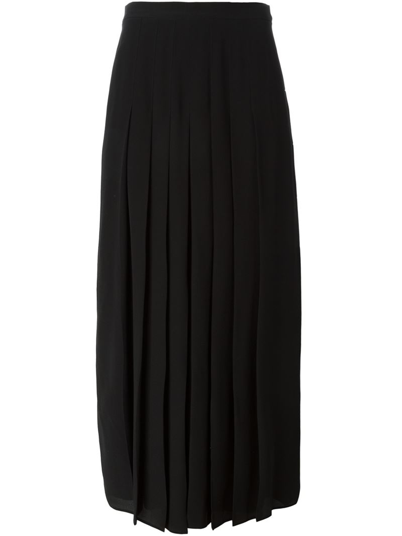 Lyst - Givenchy Long Pleated Skirt in Black