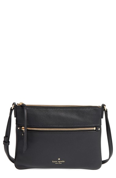Kate spade new york &#39;cobble Hill - Gabriele&#39; Pebbled Leather Crossbody Bag in Black | Lyst