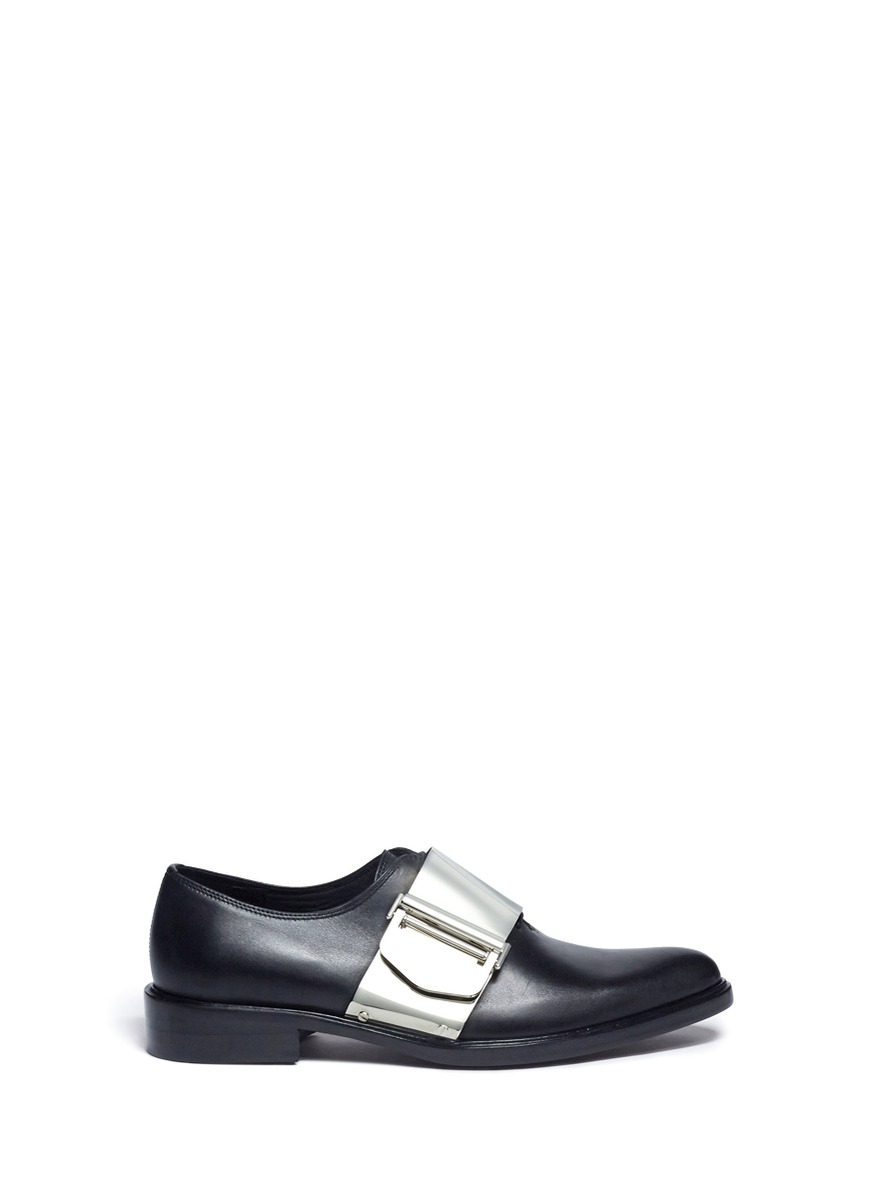 Lyst - Givenchy Metal Buckle Leather Shoes in Metallic for Men