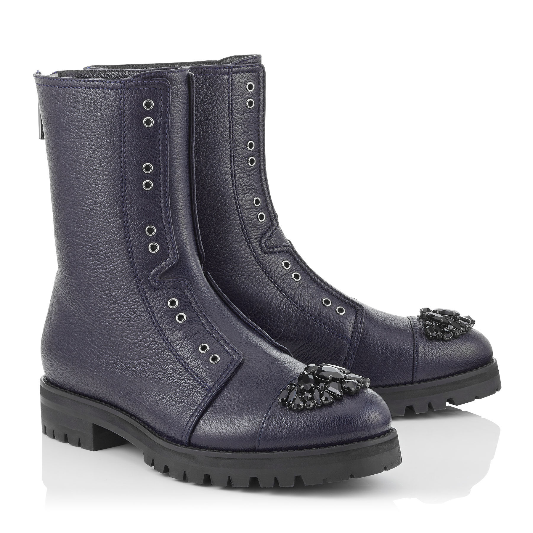 navy blue combat boots