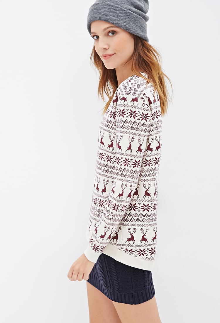 Forever 21 Fair Isle Deer Print Pullover You've Been Added To The ...