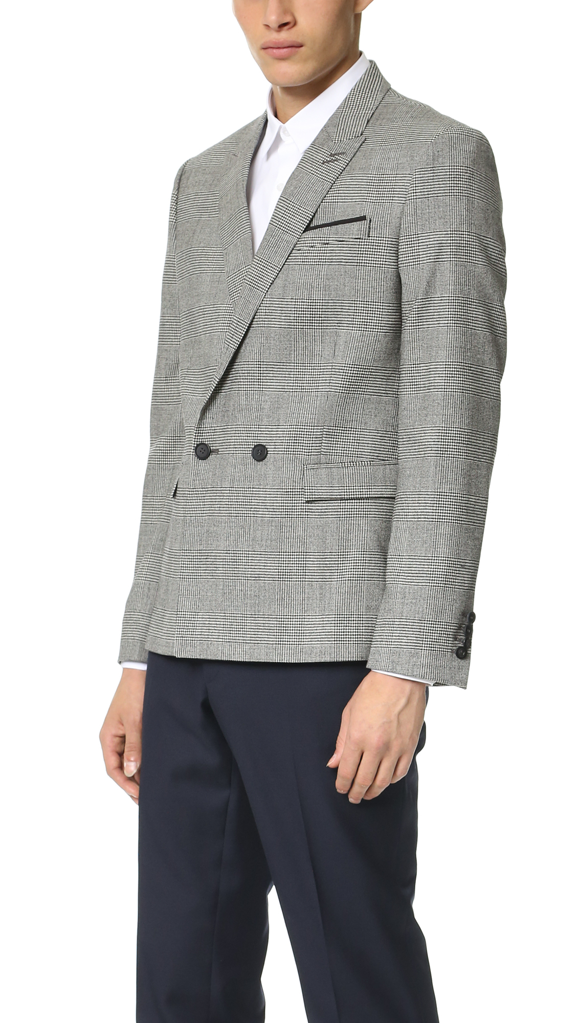 check double breasted jacket