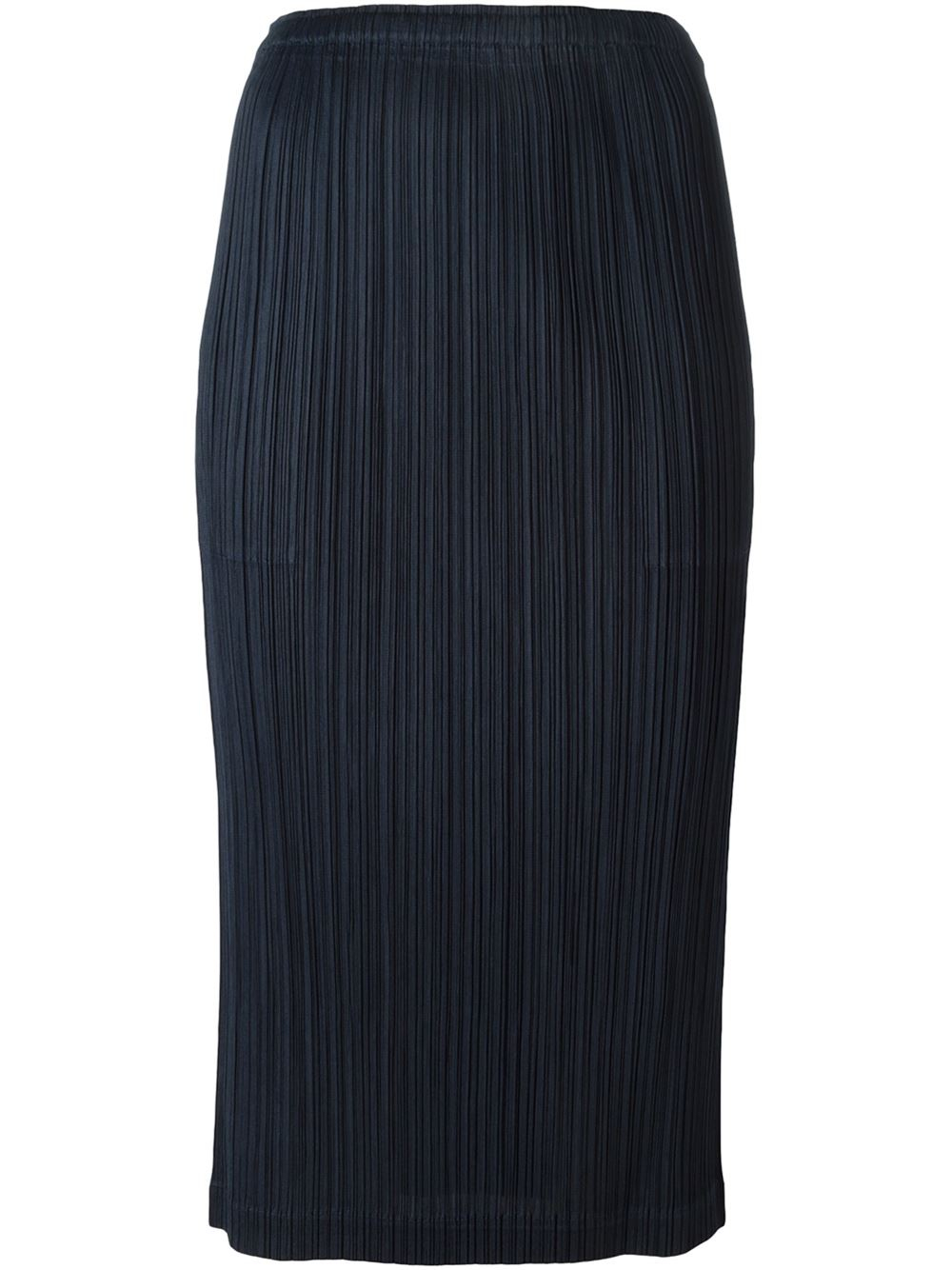 Lyst - Pleats Please Issey Miyake Pleated Pencil Skirt in Blue