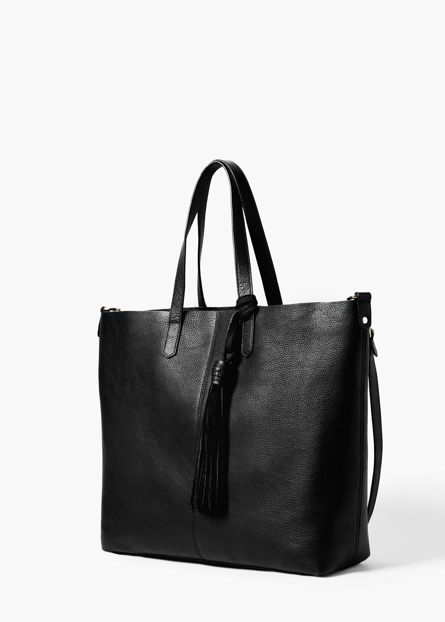 Lyst - Mango Faux-leather Shopper Bag in Black