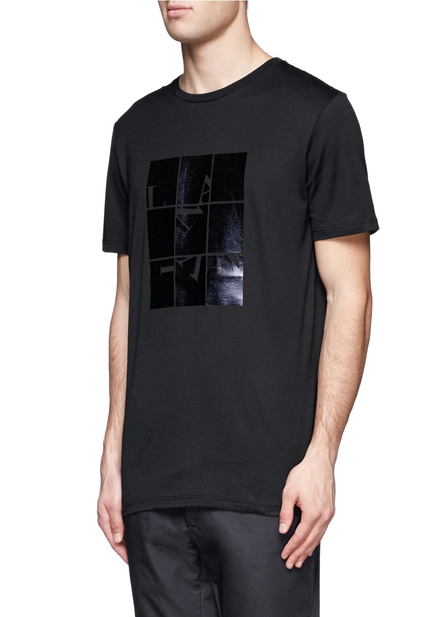 Lyst - Lanvin Metallic Print T-shirt in Black for Men