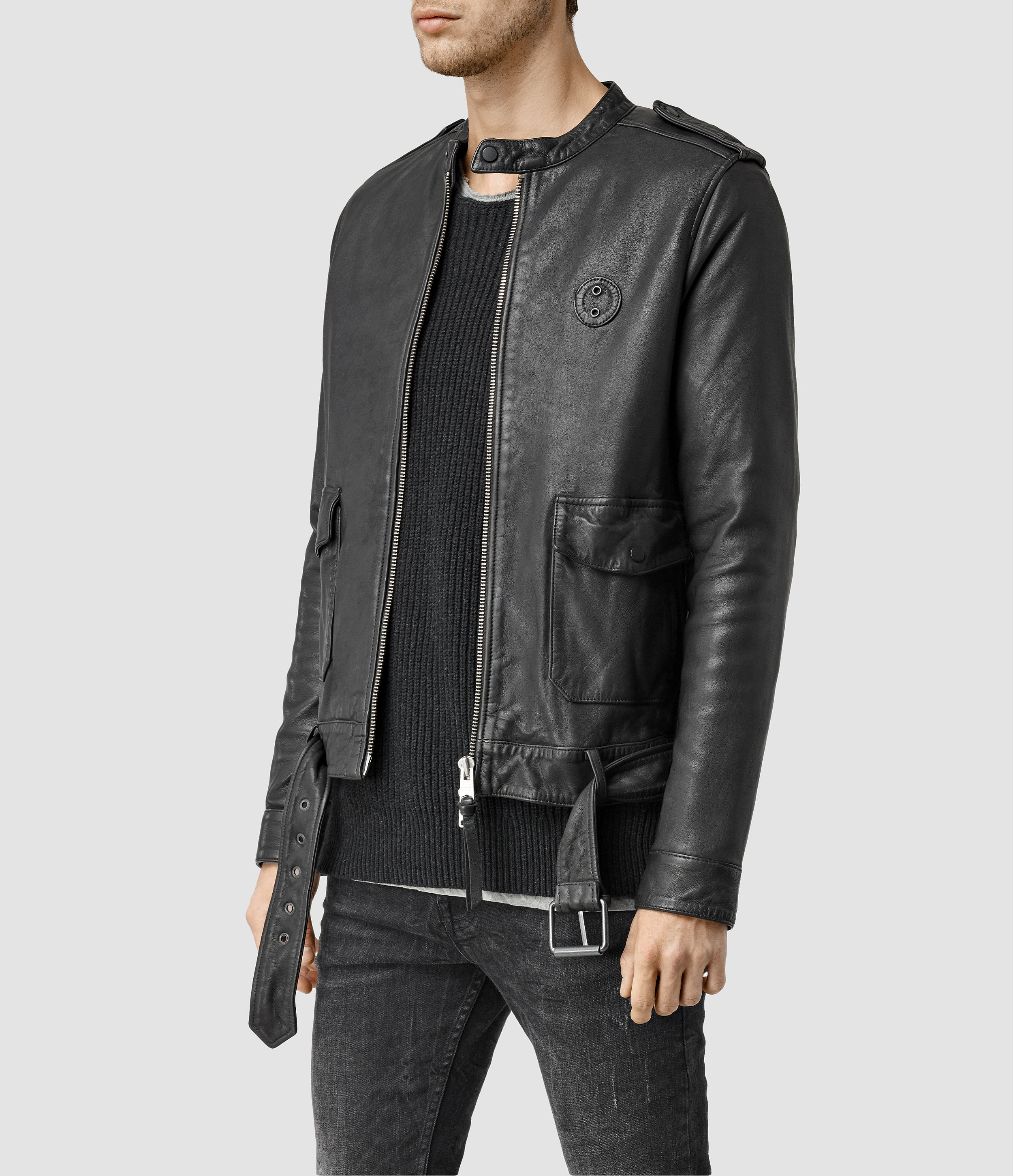 All Saints Leather Jacket Mens Cairoamani Com Allsaints Dorset Leather Biker Jacket In Black For Men Lyst