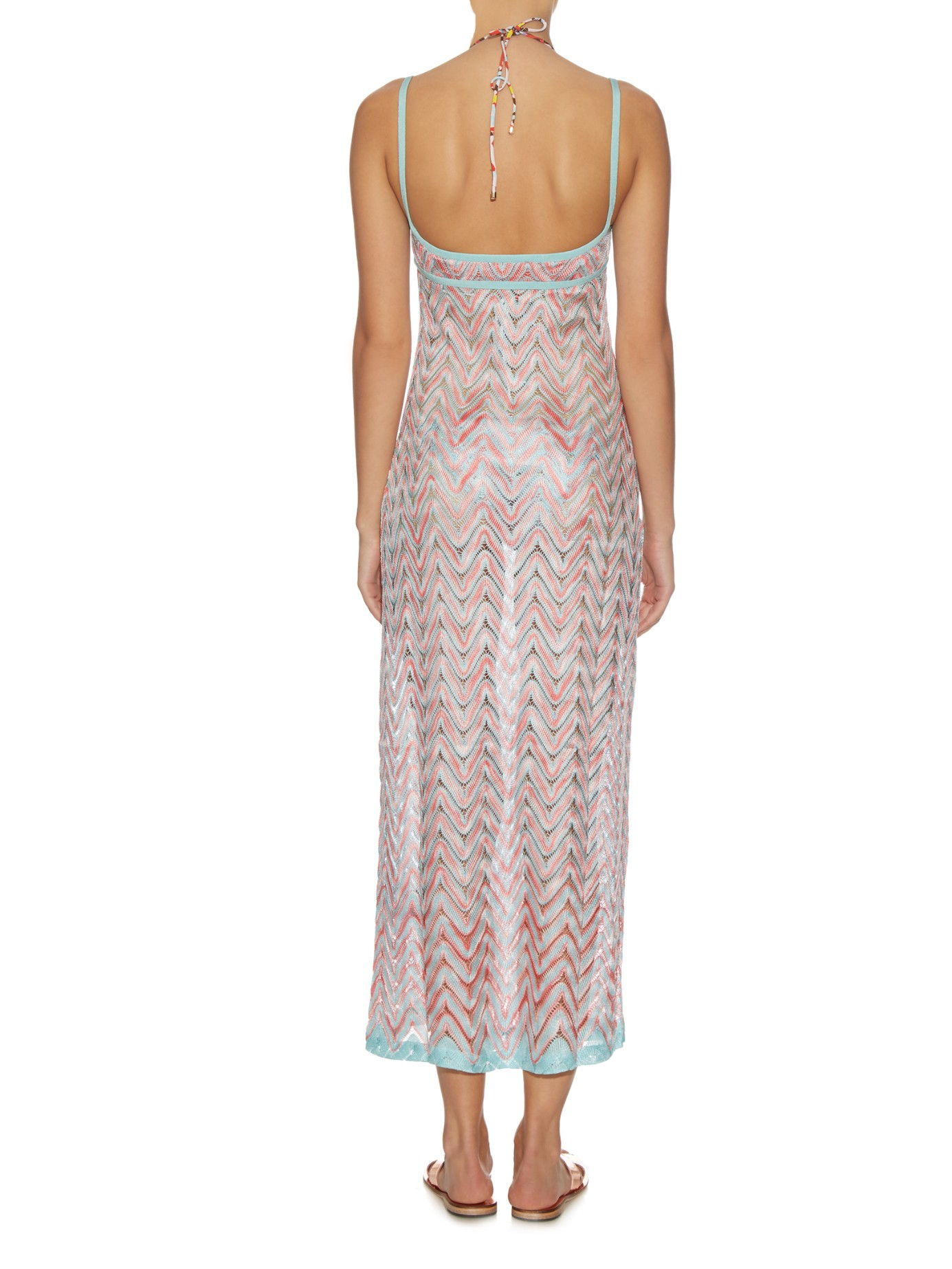 Lyst Missoni Chevronknit Maxi Dress in Pink