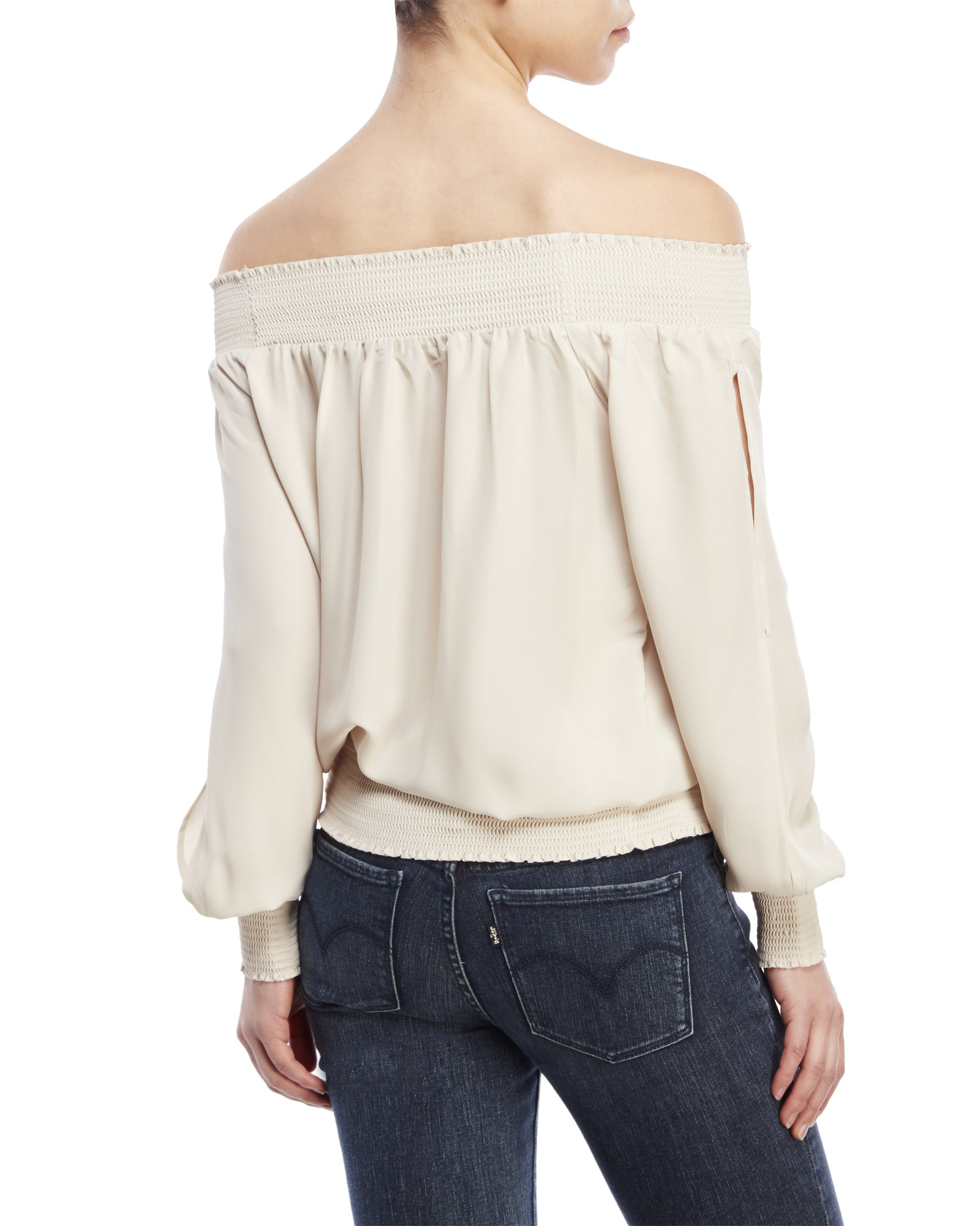 Lyst Philosophy OffTheShoulder Peasant Blouse in Natural