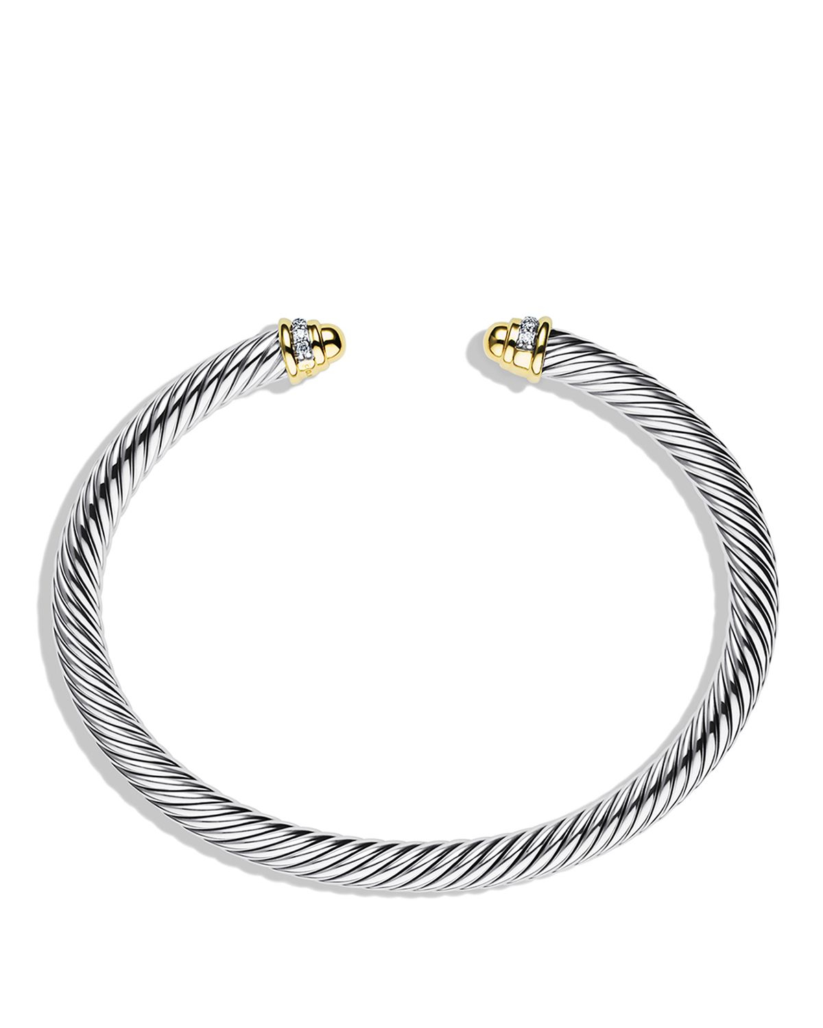 David yurman Cable Classics Bracelet With Gold Domes & Diamonds in ...