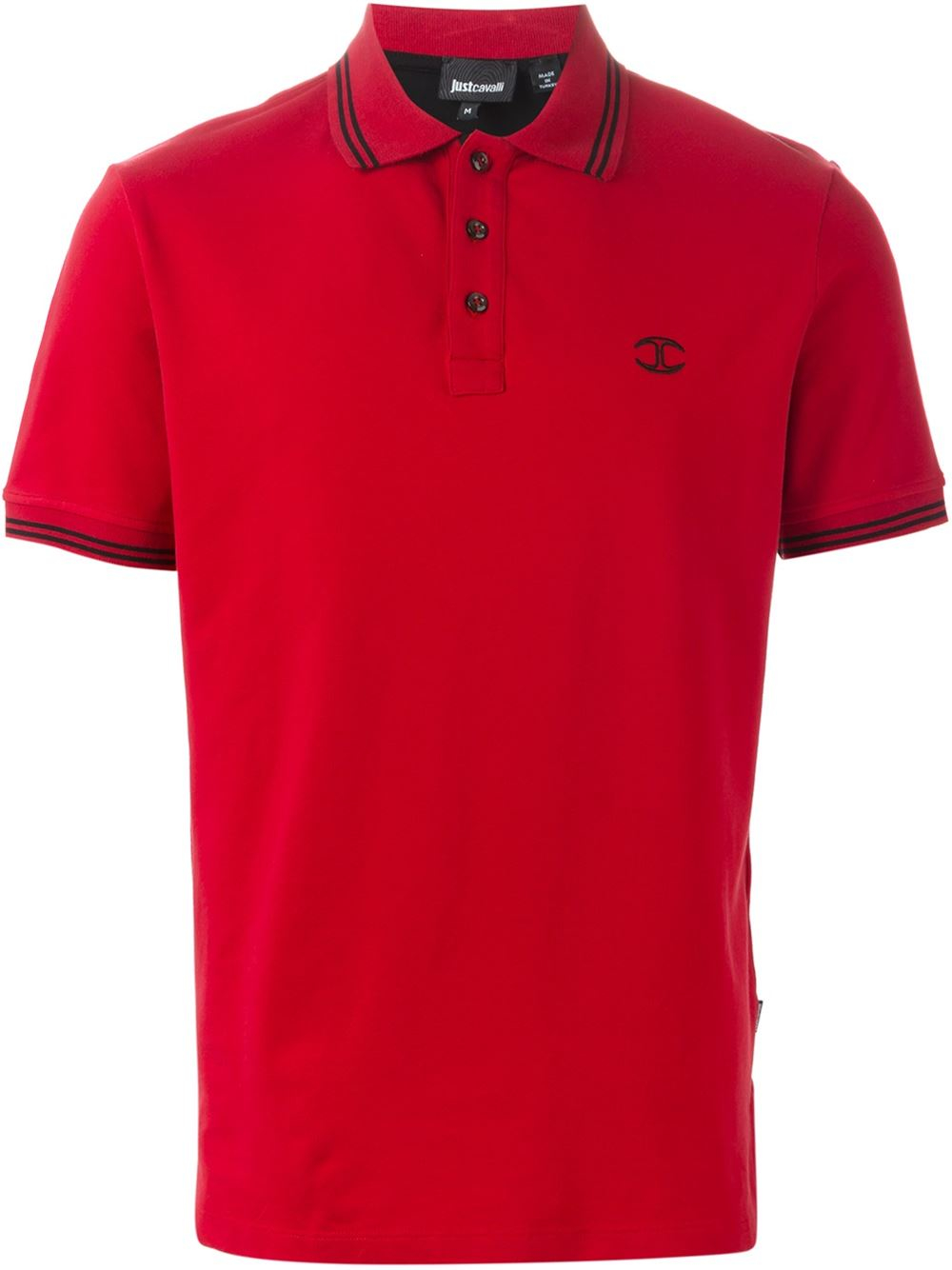 Just Cavalli Short Sleeve Polo Shirt in Red for Men - Lyst