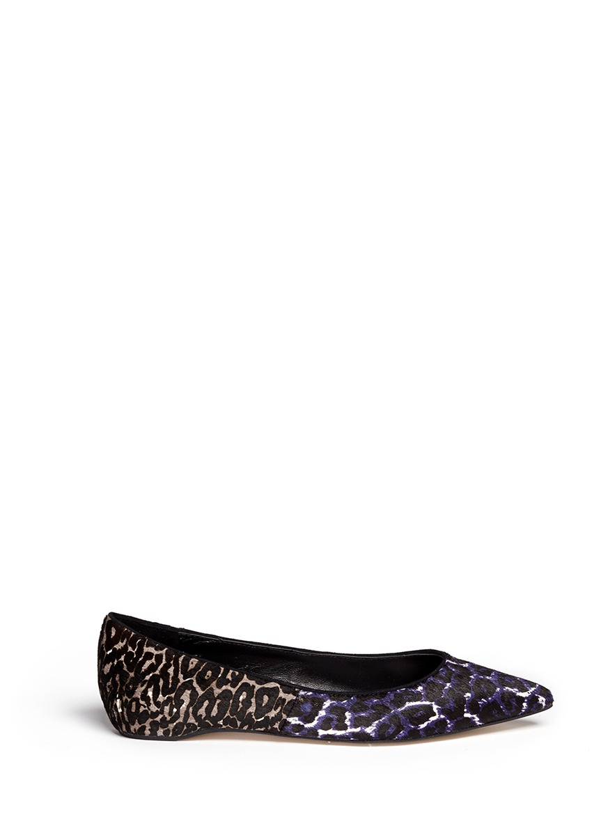 leopard calf hair flats