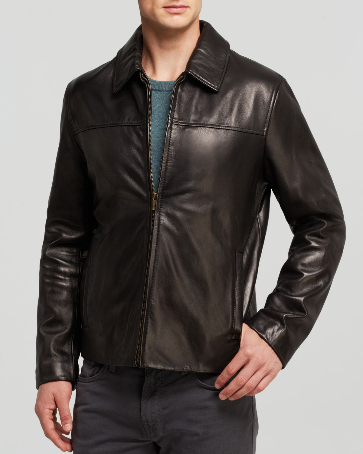 Lyst - Cole Haan Smooth Lamb Jacket in Black for Men