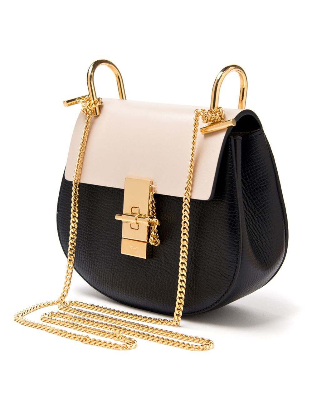 Chlo Drew Mini Leather Cross-Body Bag in Black | Lyst