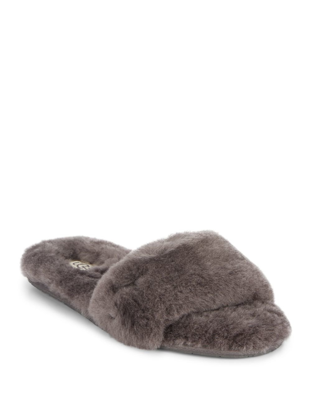 Lyst - Ugg Fluff Shearling Slides in Gray