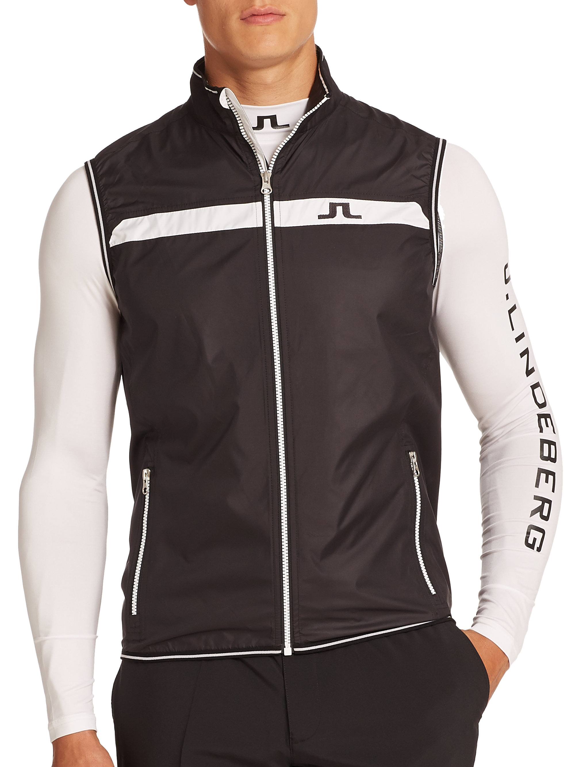 J.lindeberg Sporty Weather-resistant Vest In Black For Men | Lyst