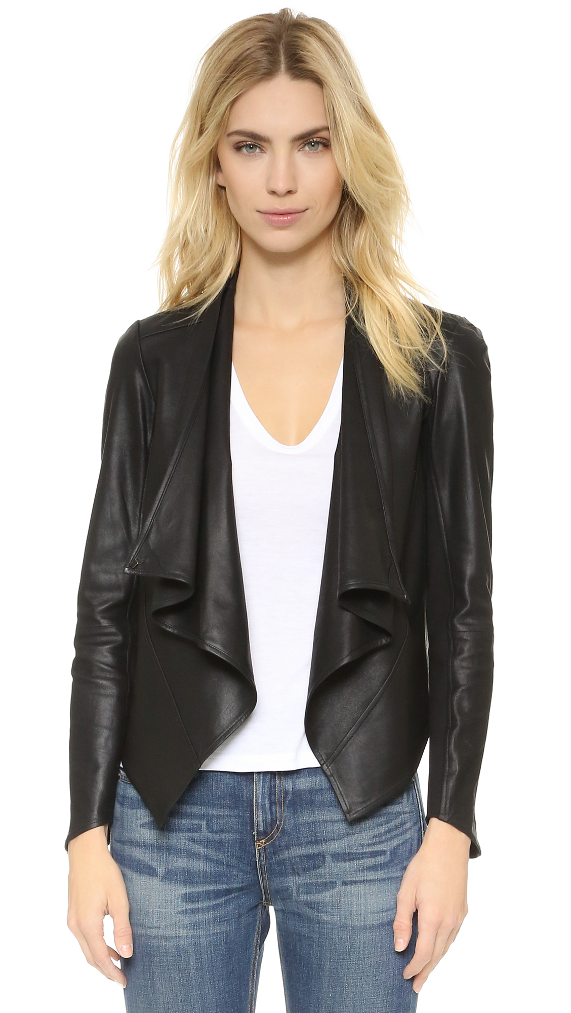 Lyst - Lamarque Madison Leather Jacket in Black