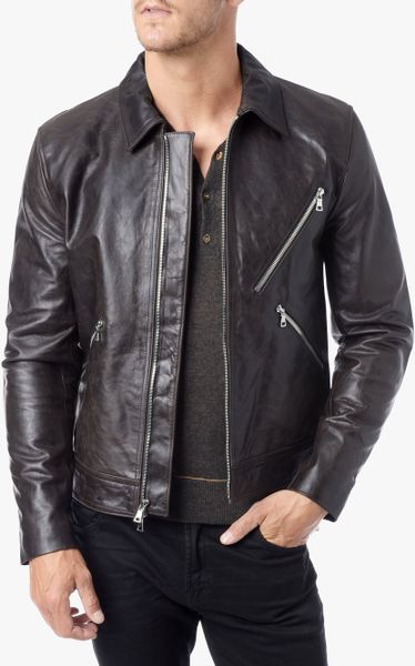 7 For All Mankind Leather Rider Jacket in Purple for Men (Dark Fig) | Lyst